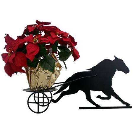 Flower Pot Holder Standardbred w/Race Cart